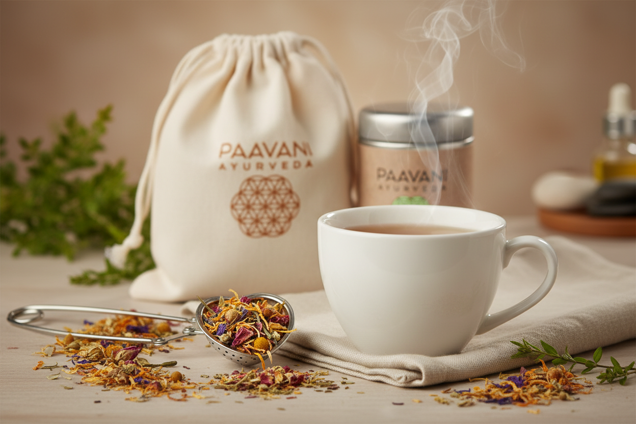 Herbal Tea Ritual Scene