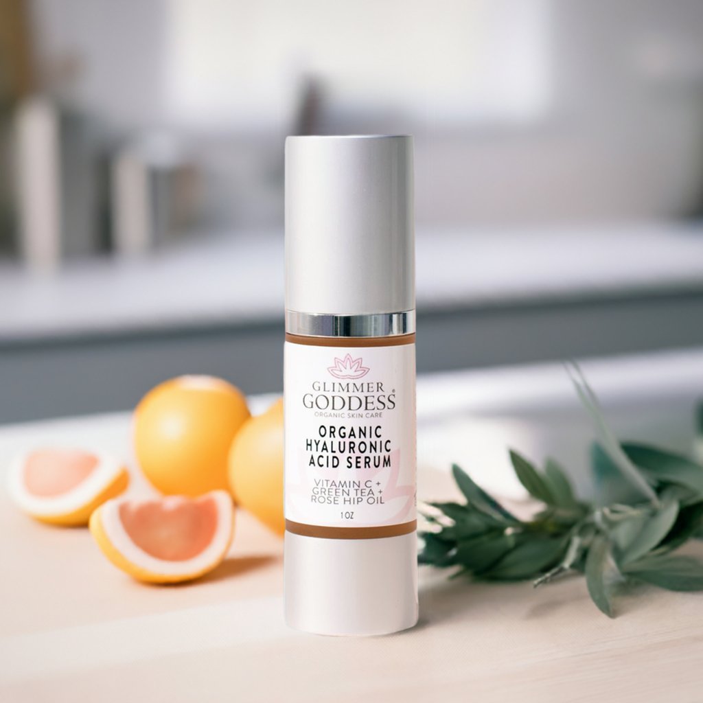 Organic Hyaluronic Acid Serum – Plumping Face Serum with Vitamin C for Hydration & Anti-Aging