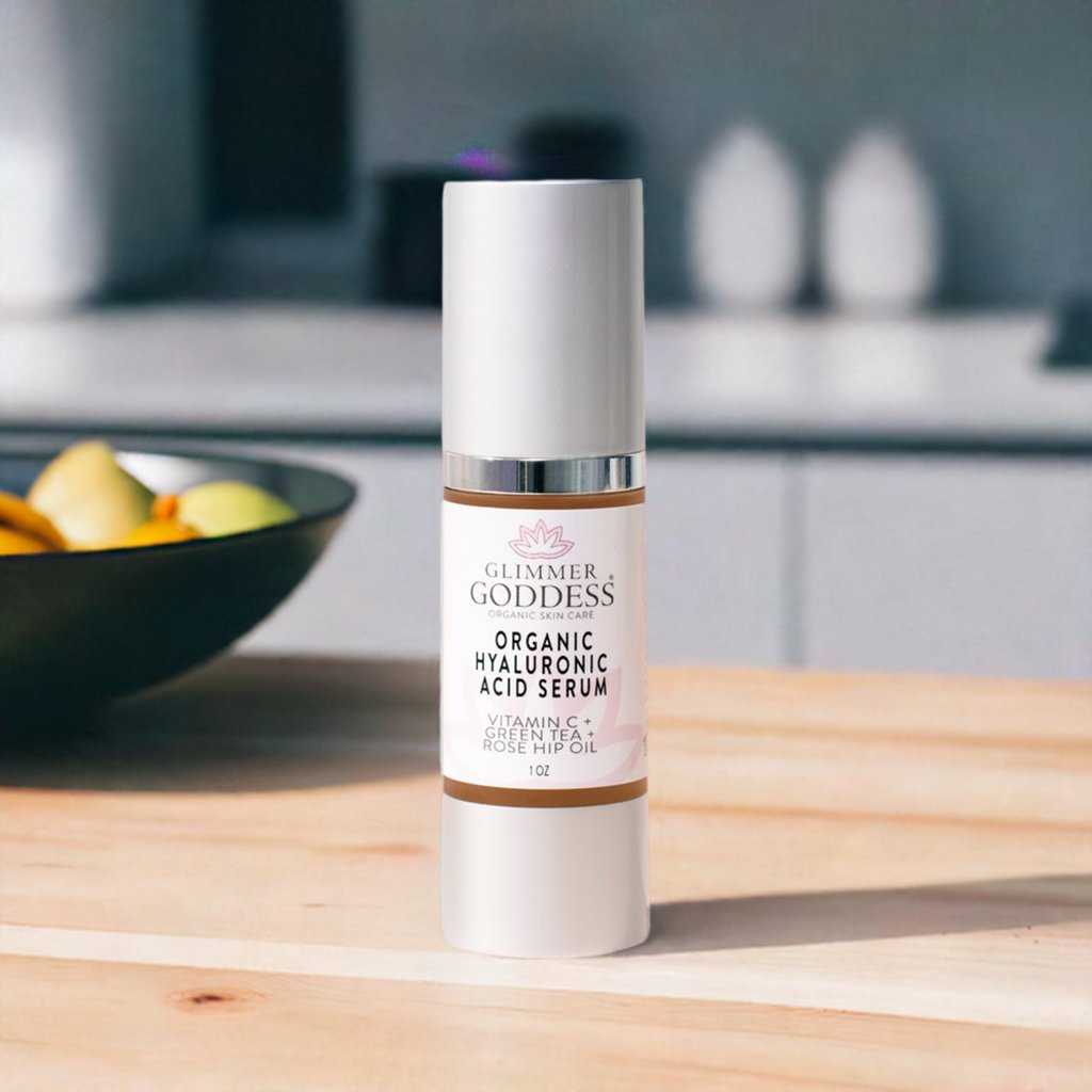 Organic Hyaluronic Acid Serum – Plumping Face Serum with Vitamin C for Hydration & Anti-Aging